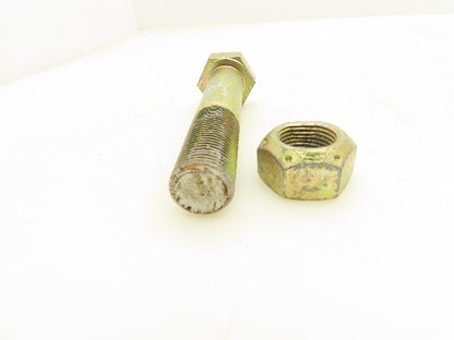 Yellow Hex Head Cap Screw 7/8-14 x 4" Grd 8 Pipe Flange Bolts & Nuts  Lot of 14