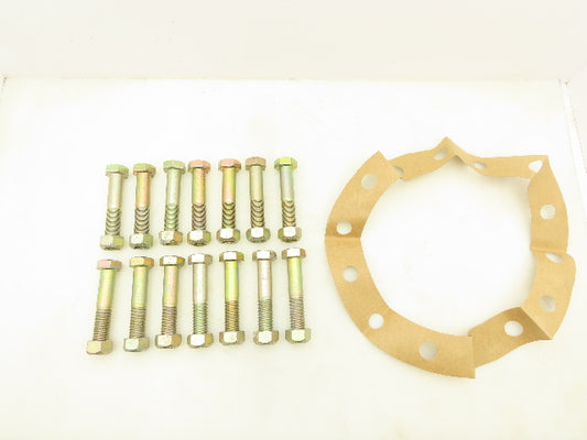 Yellow Hex Head Cap Screw 7/8-14 x 4" Grd 8 Pipe Flange Bolts & Nuts  Lot of 14