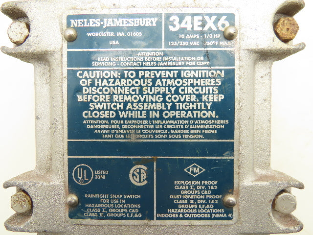 Neles-Jamesbury 34EX6 Raintight Explosion Proof Limit Switch 10A 125/250V