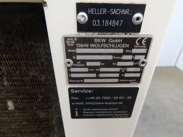 BKW WRK10/ZR40-CH2 Refrigerated Chiller Cooling Oil Chiller 480V 3Ph 60Hz