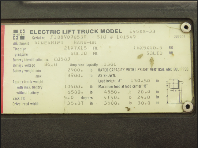 Hyster E45XM-33 Forklift Master Brake Cylinder