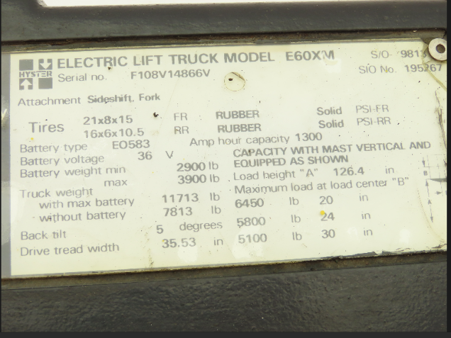 Hyster E60XM Forklift Master Brake Cylinder