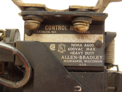 Allen-Bradley 700-B220A11 AC Control Relay 600VAC Nema A600 Ser.A