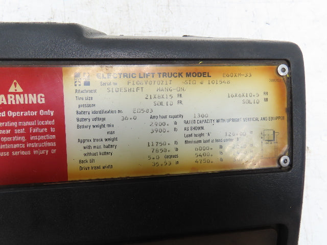 Hyster E60XM-33 Forklift Three Lever Control Unit