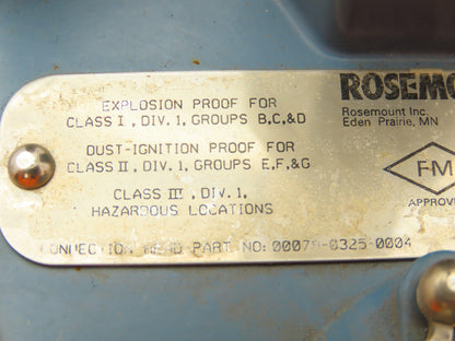 Rosemount 68 Temperature Sensor 12" Probe FM6-TE/TW-4360 Explosion Proof Head