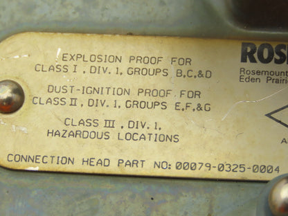 Rosemount 68 Temperature Sensor 12" Probe CF2-TE/TW-2345 Explosion Proof Head
