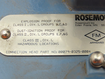 Rosemount 68 Temperature Sensor 12" Probe CF6-TE/TW-3330 Explosion Proof Head