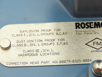 Rosemount 68 Temperature Sensor 12" Probe T54-TE/TW-6345 Explosion Proof Head