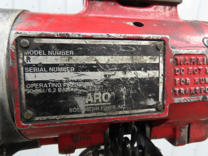 Aro R 1/4 Ton 500lb Pneumatic Air Chain Hoist 7'9" Lift Travel Pull Chain
