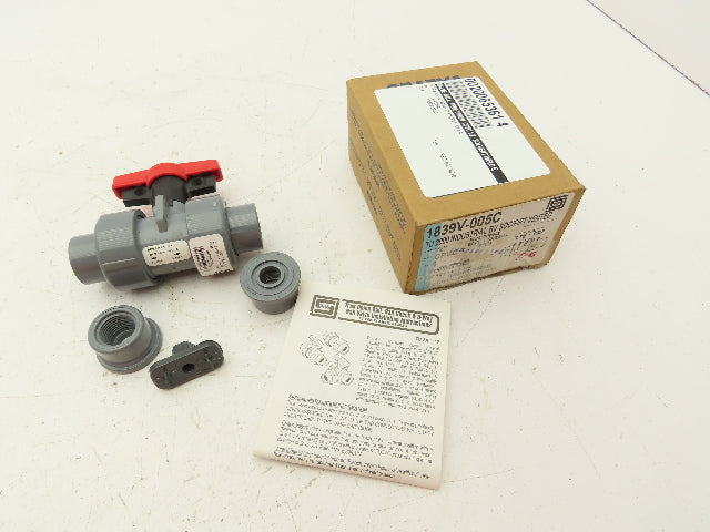 Spears 1839V-005C Industrial Ball Valve True Union CPVC Type 2000 1/2" Vented