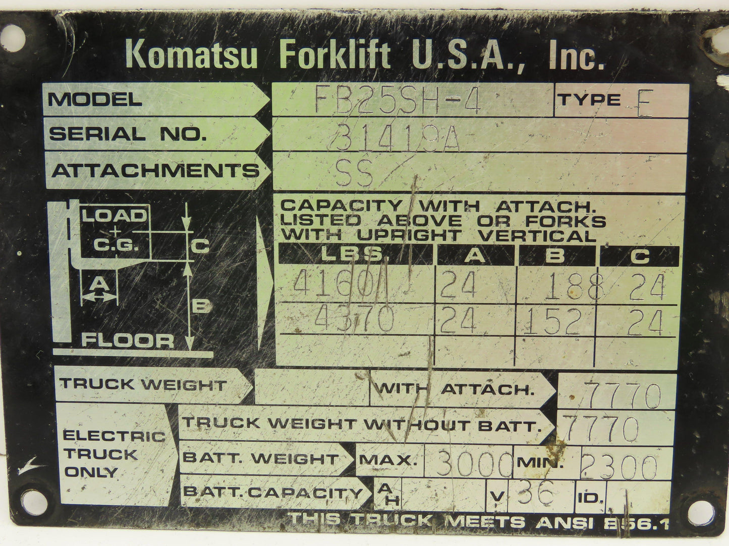 Komatsu D-421374X6363A Forklift Motor Hydraulic Pump 2200 RPM 11.5A