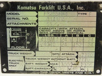 Komatsu D-421374X6363A Forklift Motor Hydraulic Pump 2200 RPM 11.5A