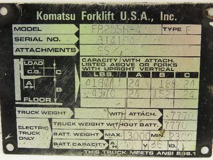Komatsu D-421374X6363A Forklift Motor Hydraulic Pump 2200 RPM 11.5A