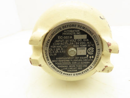 Automation Products EC-501A Relay Socket Enclosure 24VDC 2 Sec Delay 1/2"NPT