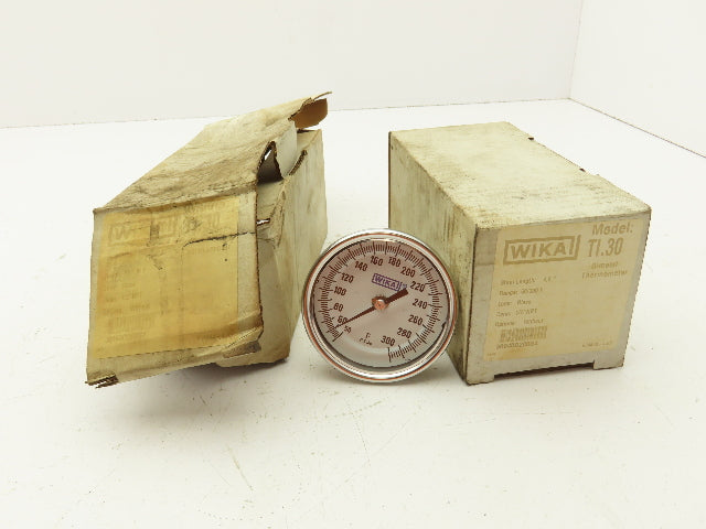 Wika TI.30 Bimetal Thermometer Glass Lens 50/300°F 1/2"NPT 4" Stem Lot Of 2