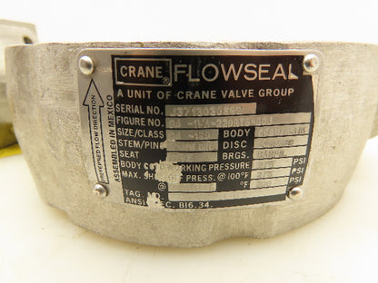 Crane Flowseal 04-1WA-22DRTG-BOJ Stainless Butterfly Valve 4" Wafer Style 150#
