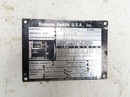 General Electric 3BB-1B-A3210 Komatsu Forklift FB25SH-4 Motor Pump 11.4HP