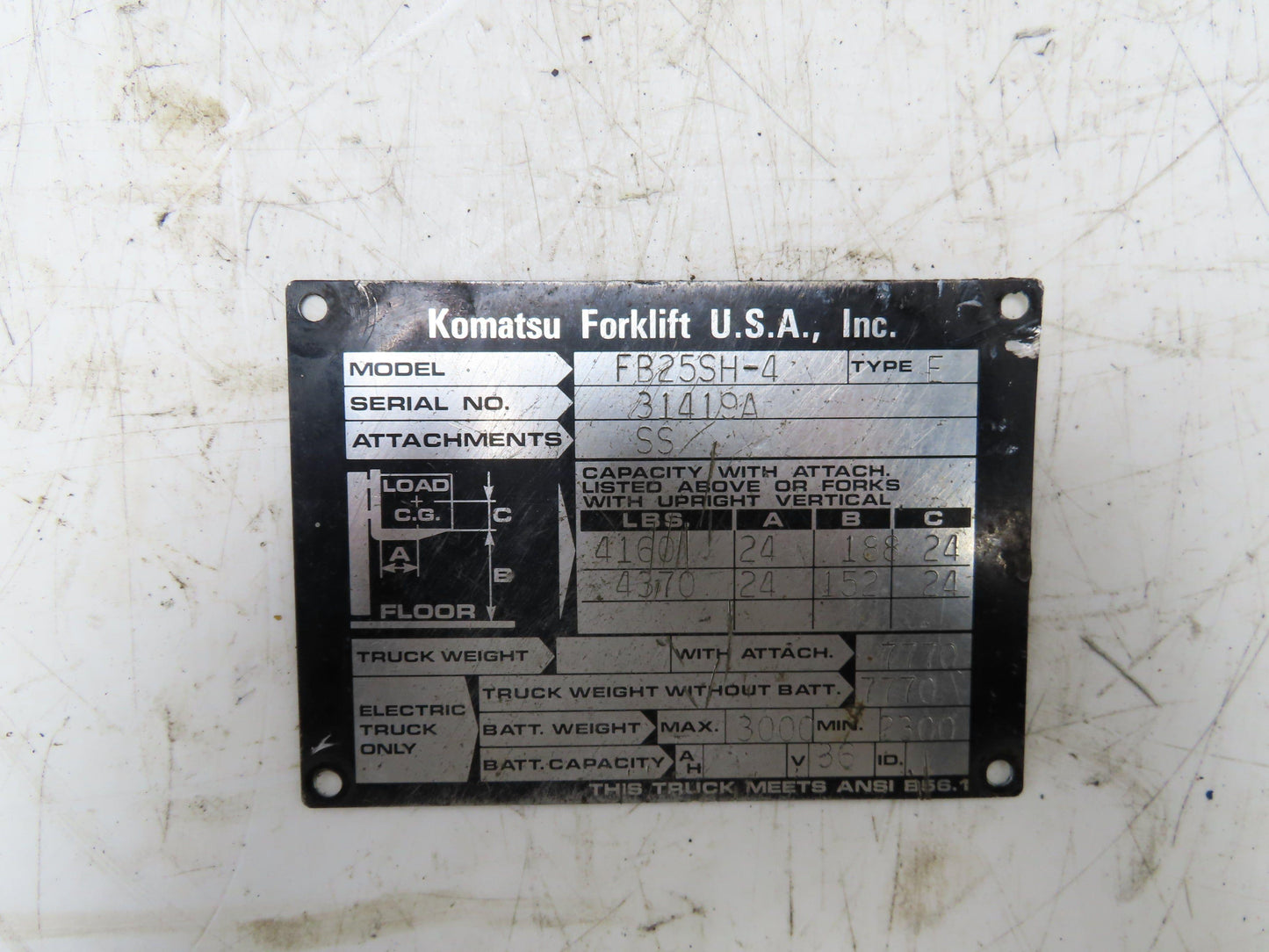 Komatsu 3BB-17-A3310 Electric Forklift FB25SH-4 Motor