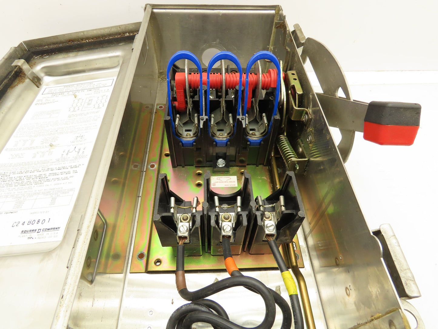 Square D H361DSWC Safety Disconnect Switch 30A 3P 600V Fusible SS Crouse Hinds