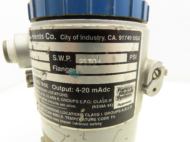 ITT Barton FHGG Flow Control Pressure Transmitter 0-1500PSI 1/4" Manifold