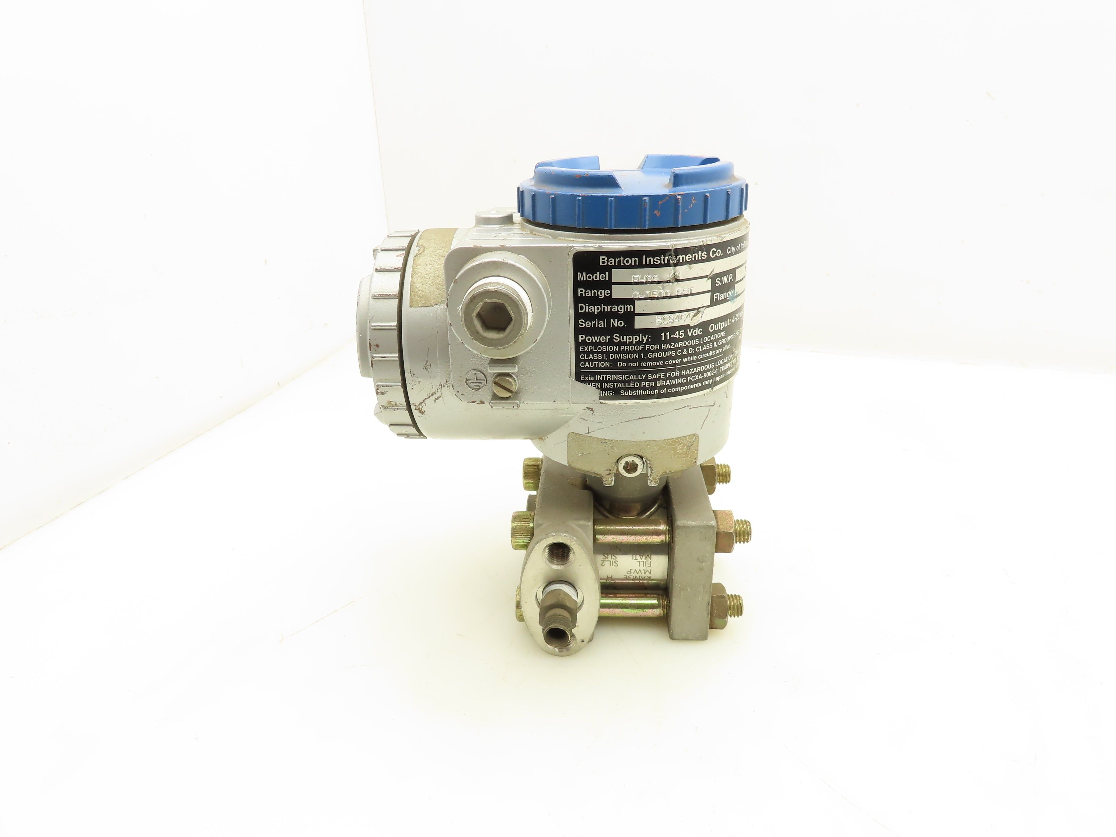 ITT Barton FHGG Flow Control Pressure Transmitter 0-1500PSI 1/4