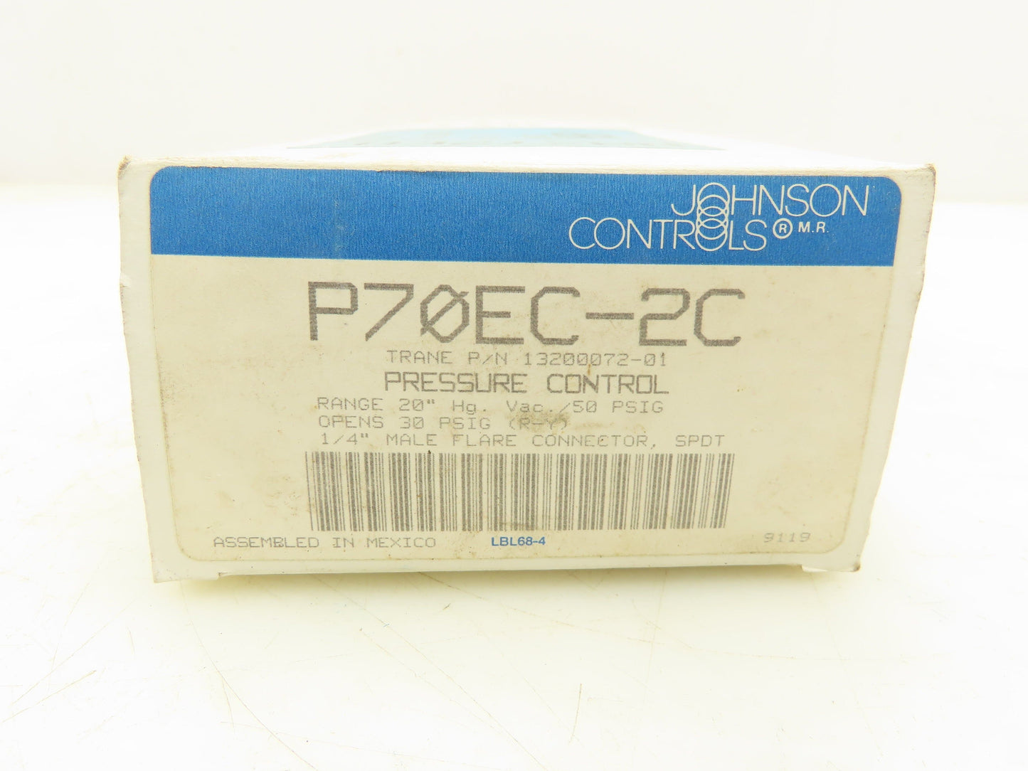 Johnson Controls P70EC-2 Pressure Control 50PSI 1/4" Flare Connector SPDT
