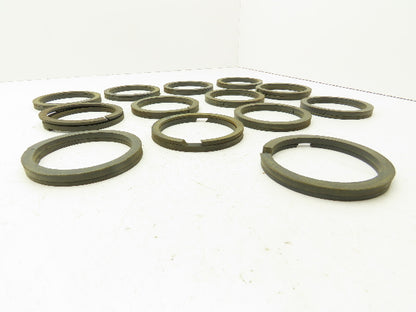 V-Packing Chevron Rubber Seal Split Ring 3-3/4"x 4-1/2" Top/Bottom Set of 13