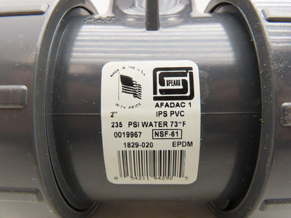 Spears 1829-020 Ball Valve Socket Inline True Union 2" PVC 235PSI@73°F