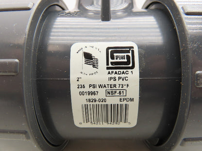 Spears 1829-020 Ball Valve Socket Inline True Union 2" PVC 235PSI@73°F