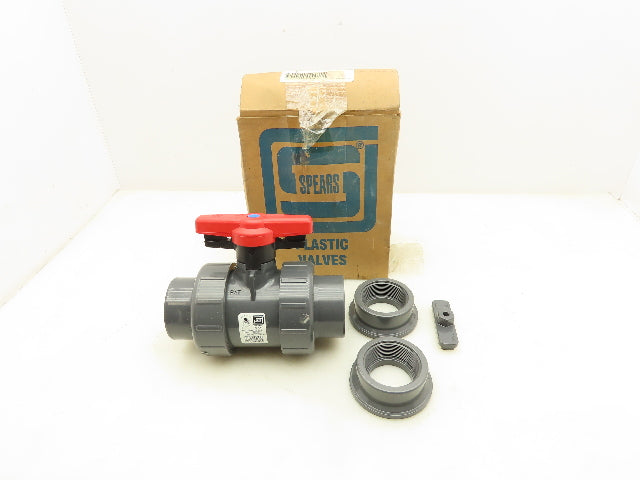 Spears 1829-020 Ball Valve Socket Inline True Union 2" PVC 235PSI@73°F