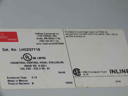 Hoffman LHC237716 Electrical Inline Landscape Enclosure 230x770x160mm