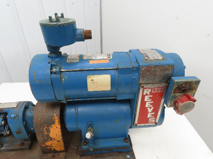 Reeves X-V 053 Moto Drive 38:1 Reducer Variable Speed 12-126 RPM Tuthill 5A Pump
