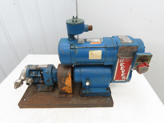 Reeves X-V 053 Moto Drive 38:1 Reducer Variable Speed 12-126 RPM Tuthill 5A Pump