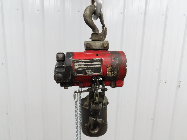 Aro R 1/4 Ton 500lb Pneumatic Air Chain Hoist 7'8" Lift Travel Pull Chain