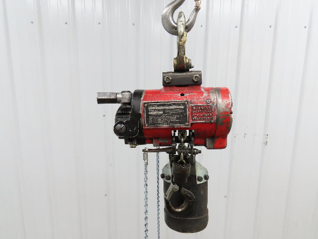 Aro 7717EBA 1/4 Ton 500lb Pneumatic Air Chain Hoist 7'6" Lift Travel Pull Chain