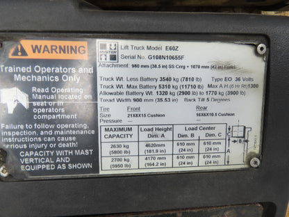 Hyster E60Z Forklift Master Brake Cylinder
