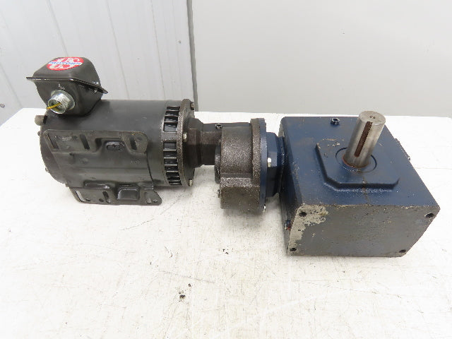 Grove Gear 60:1 Double Reduction Gearmotor 14 RPM Output RH 2Hp 460V 3PH 56C