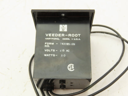 Trane MTR 0029 Veeder Root 5 Digit Meter Non Reset 115 AC 3W