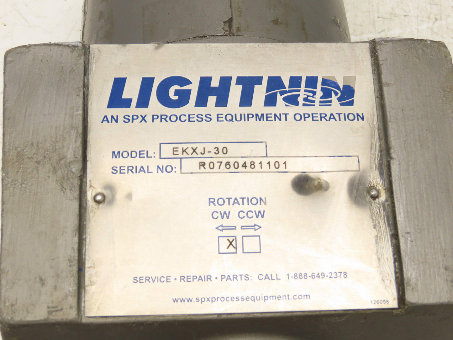 Lightnin EKXJ-30 Clamp-Mount Drum Tank Mixer Agitator .3Hp 1725 RPM 230/460V 3PH