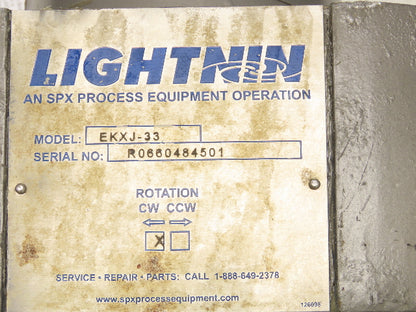 Lightnin EKXJ-33 Clamp-Mount Drum Tank Mixer Agitator .3Hp 1725 RPM 230/460V 3PH