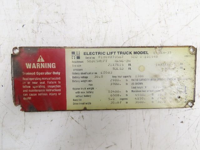 Hyster 1351932 DC Electric Forklift E45XM-33 Traction Motor 36/48VDC