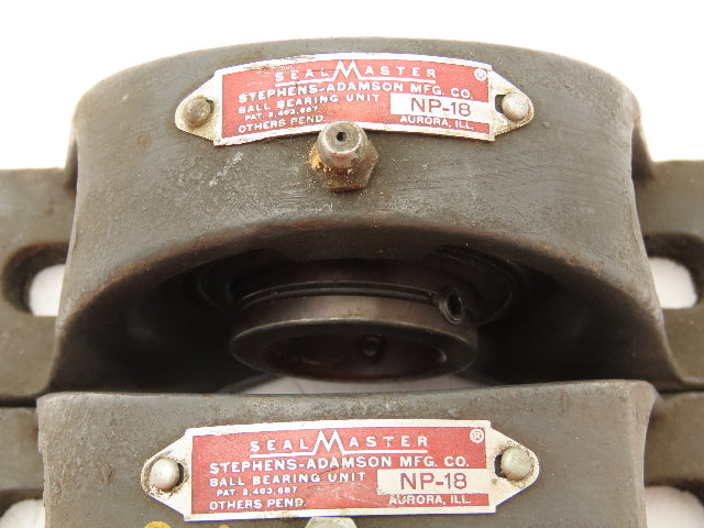 Morse Sealmaster NP-18 Pillow Block Bearing 1-11/16" Bore 2-Bolt Base  Lot of 2