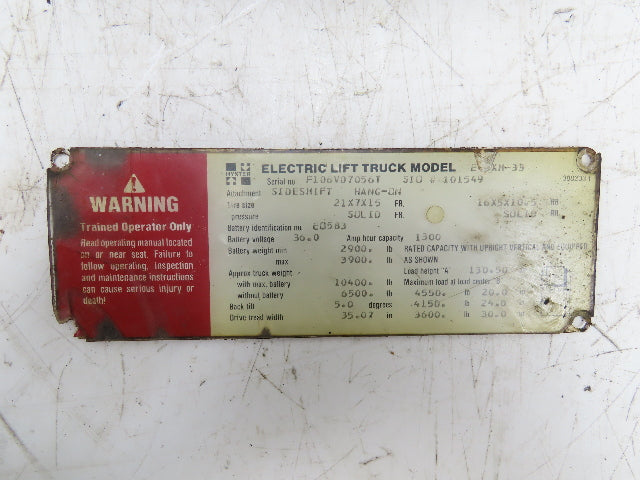 General Electric EV-100 Hyster Forklift E45XM-33 Control Unit