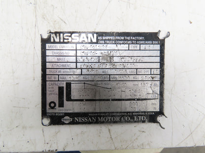 Nissan CWP02L25S Forklift Hydraulic Control Valve 21030-35599