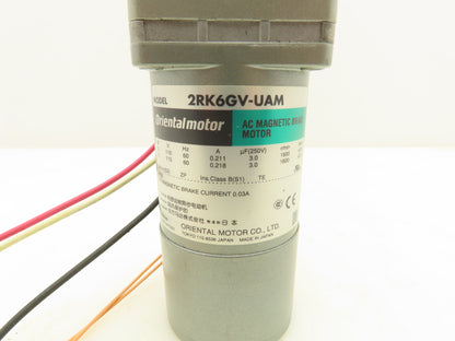 Orientalmotor 2RK6GV-UAM Gearmotor 6W 1/125Hp 115V 1PH 360:1 Gearhead 2GV360B