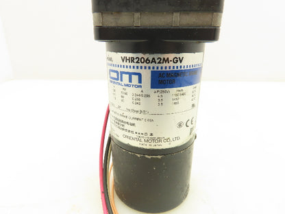 Oriental Motor VHR206A2M-GV Magnetic Brake Motor Gear Head GV2G360 6W 115V