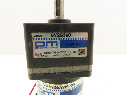 Oriental Motor VHR206A2M-GV Magnetic Brake Motor Gear Head GV2G360 6W 115V
