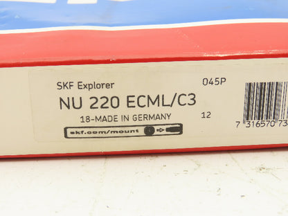SKF Explorer NU 220 ECML/C3 Cylindrical Roller Bearing 100x180x34mm