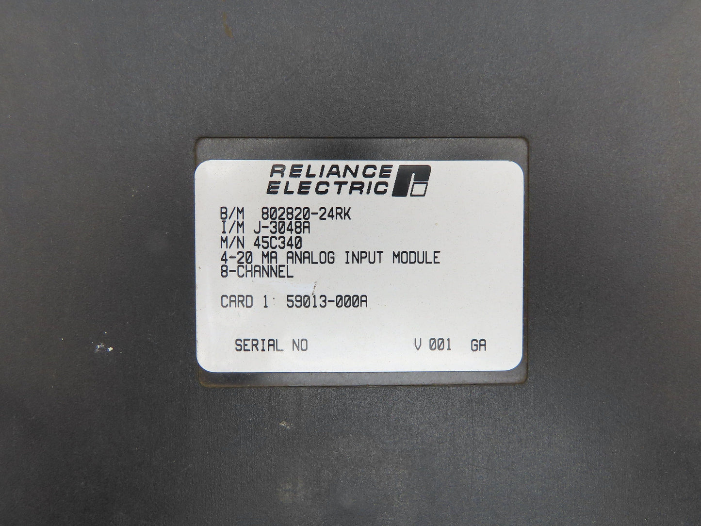 Reliance Electric  45C340 AutoMax Analog Input 4-20mA 8 Channel