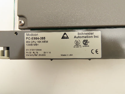 Schneider Electric PC-E984-385 Programmable Controller 115/230VAC 16K Memory